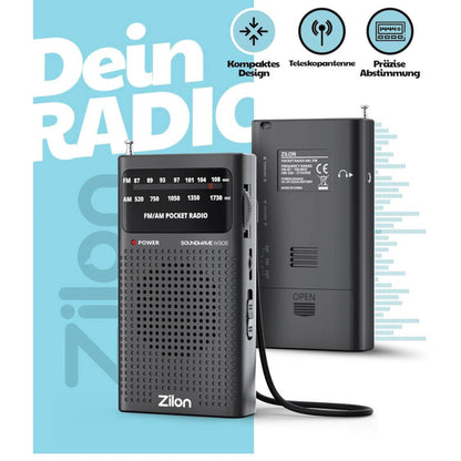 Tragbares Mini-Analogradio, FM/AM, hervorragende Signalqualität, einfacher Taschen-Tuner, ideal für Sportübertragungen, perfektes Geschenk.