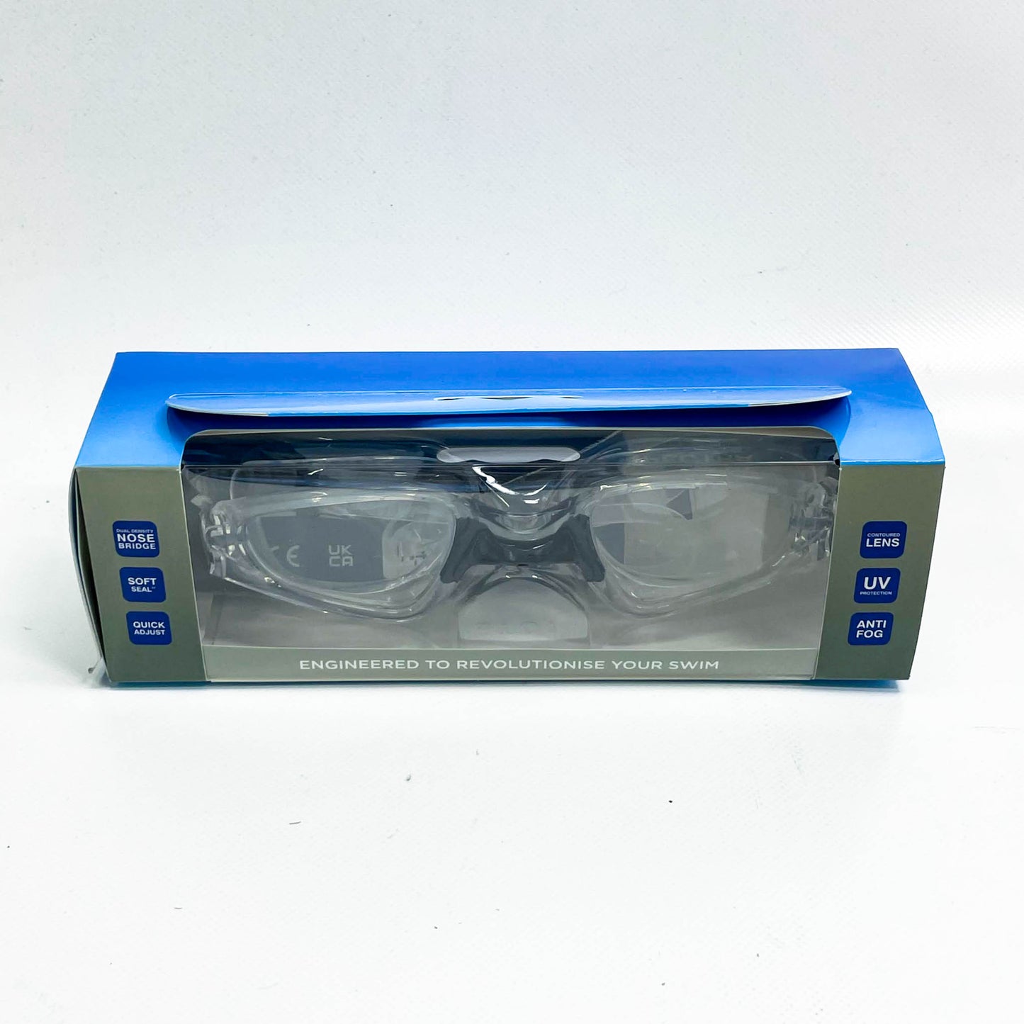 Zoggs Spectra Schwimmbrille, Clear Black Clear, Schwimmbrille, Anti-Beschlag, UV-Schutz, verstellbare Nasenbrücke.