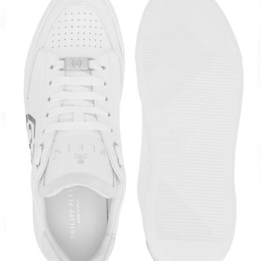 Philipp Plein Carson Hexagon Herren Sneaker, Low-Top, Weiß/Schwarz, Größe 41, sportlich, Logo-Details
