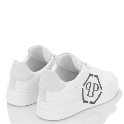 Philipp Plein Carson Hexagon Herren Sneaker, Low-Top, Weiß/Schwarz, Größe 41, sportlich, Logo-Details