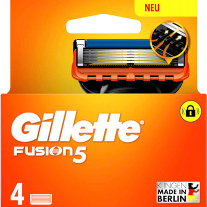 Gillette Fusion5 Rasierklingen, 4 Stück, präzise Rasur, 5 Klingen, Flexball-Technologie, Hautschutz.
