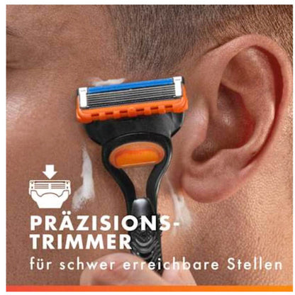 Gillette Fusion5 Rasierklingen, 4 Stück, präzise Rasur, 5 Klingen, Flexball-Technologie, Hautschutz.