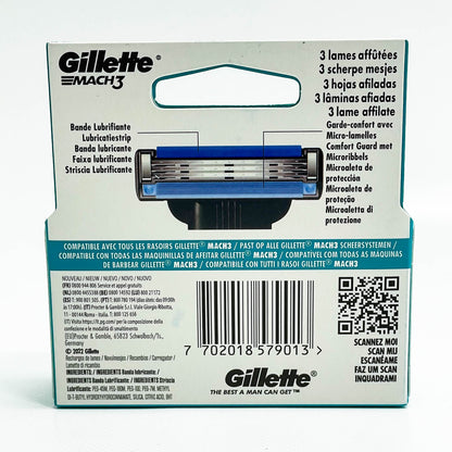 Gillette Mach3 Systemklingen, 4er Magazin, präzise Rasur, langlebige Klingen, komfortable Anwendung, für empfindliche Haut.