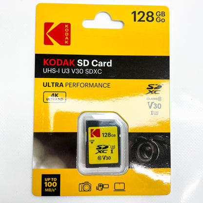 Kodak SD 128GB UHS-I U3 V30 Ultra Speicherkarte, hohe Geschwindigkeit, ideal für HD-Videos und Fotos, One Size.