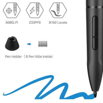 HUION WH1409 Bluetooth Grafiktablett 13.8x8.6 Zoll, kompatibel mit Mac, PC & Mobilgeräten, ideal für kreative Arbeiten