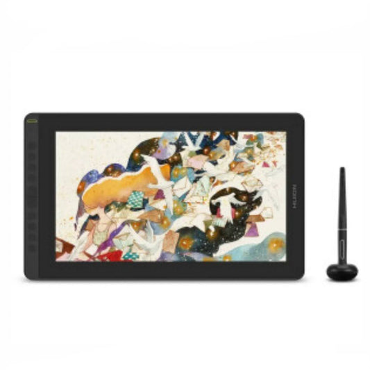 HUION Kamvas 16 graphics display pen 16 inch, Full HD, 120% sRGB, 8,192 pressure levels, tilt detection, USB-C, compatible with Windows and Mac, ideal for digital drawing and illustrations.