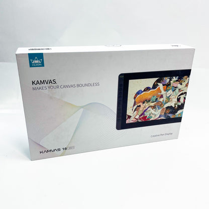 HUION Kamvas 16 graphics display pen 16 inch, Full HD, 120% sRGB, 8,192 pressure levels, tilt detection, USB-C, compatible with Windows and Mac, ideal for digital drawing and illustrations.