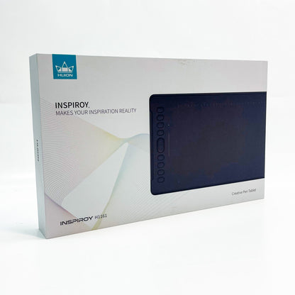 HUION Inspiroy H1161 Grafiktablett, 8192 Druckempfindlichkeit, große aktive Fläche von 10 x 6,25 Zoll, kabelloses Design, mit 8 programmierbaren Schnellzugriffstasten, ideal für digitales Zeichnen und Design.