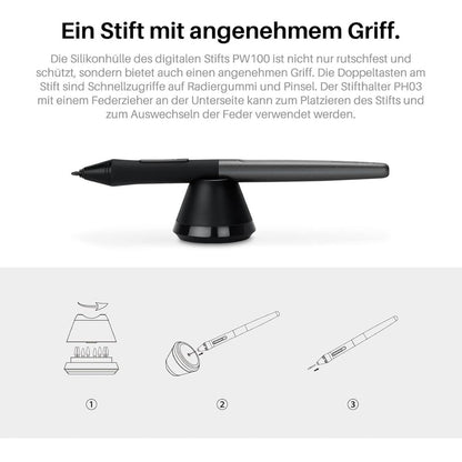 HUION Inspiroy H1060P Grafiktablett 10 x 6,25 Zoll, batterieloser Eingabestift, 12 Hotkeys, kompatibel mit Win, Mac, Android, ideal für zeichnen, Online-Unterricht und Arbeiten