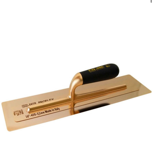 COME 381INFXO405 Venezianischer Stuckspachtel Proflex Golden Line, 405x110x0,3mm, Edelstahl, ergonomischer Griff