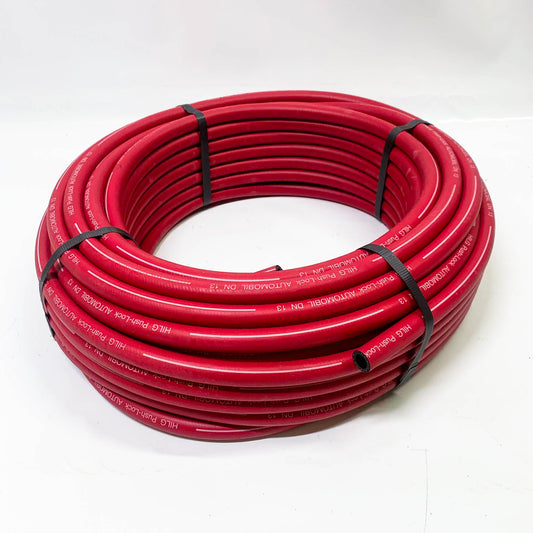 Push-Lock Steckschlauch 13 mm rot, 30m Rolle, flexibel, langlebig, ideal für Garten und Bewässerungssysteme.