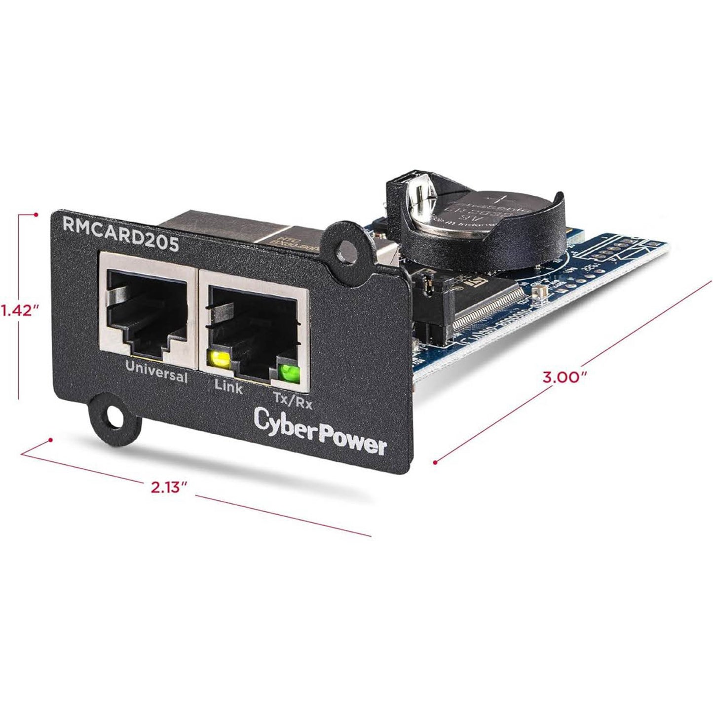 CyberPower RMCARD205, Netzwerkkarte, SNMP, kompatibel mit OR/PR Serie, 2 Anschlüsse: Netzwerk & Umweltsensor, Schwarz