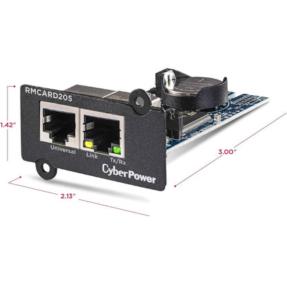 CyberPower RMCARD205, Netzwerkkarte, SNMP, kompatibel mit OR/PR Serie, 2 Anschlüsse: Netzwerk & Umweltsensor, Schwarz