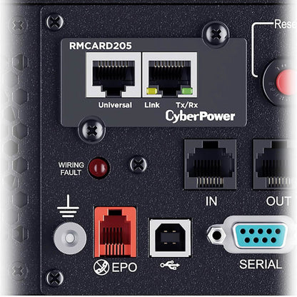 CyberPower RMCARD205, Netzwerkkarte, SNMP, kompatibel mit OR/PR Serie, 2 Anschlüsse: Netzwerk & Umweltsensor, Schwarz