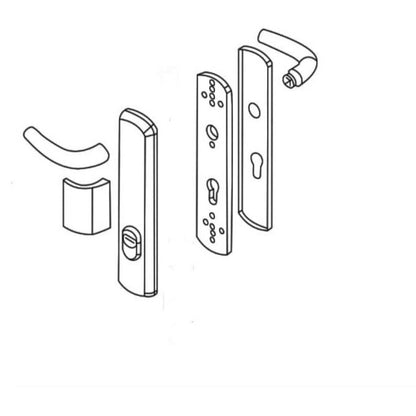 Heracles Salomé, F1, Sicherheits-Türgriff, eloxiertes Silber, robust, elegantes Design, einfache Montage, langlebig.