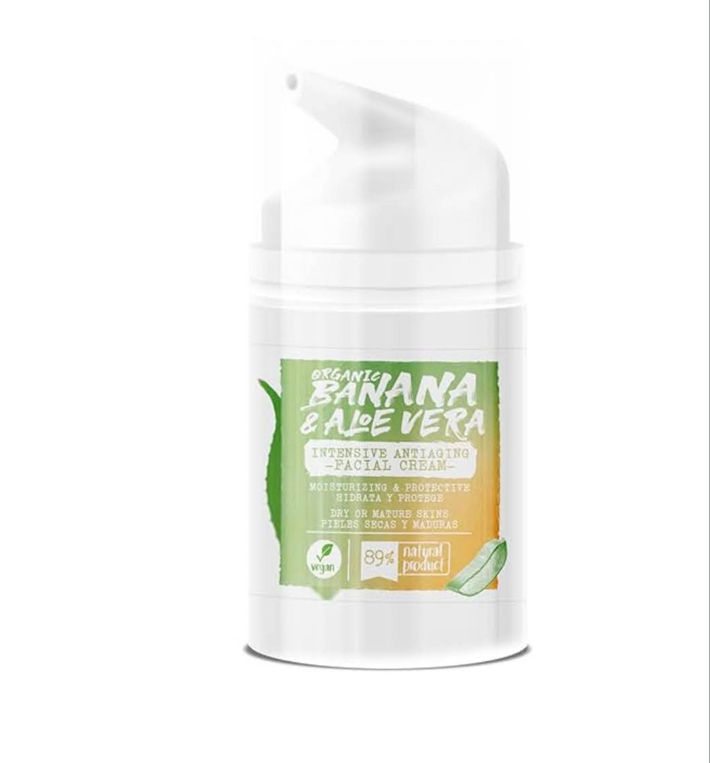 Mussa Canaria, Organische Anti-Aging Creme, 75 ml, 97% natürlich, mit Aloe Vera, Banane, Arganöl, Vitamin E, für Gesicht, Augen, Hals.