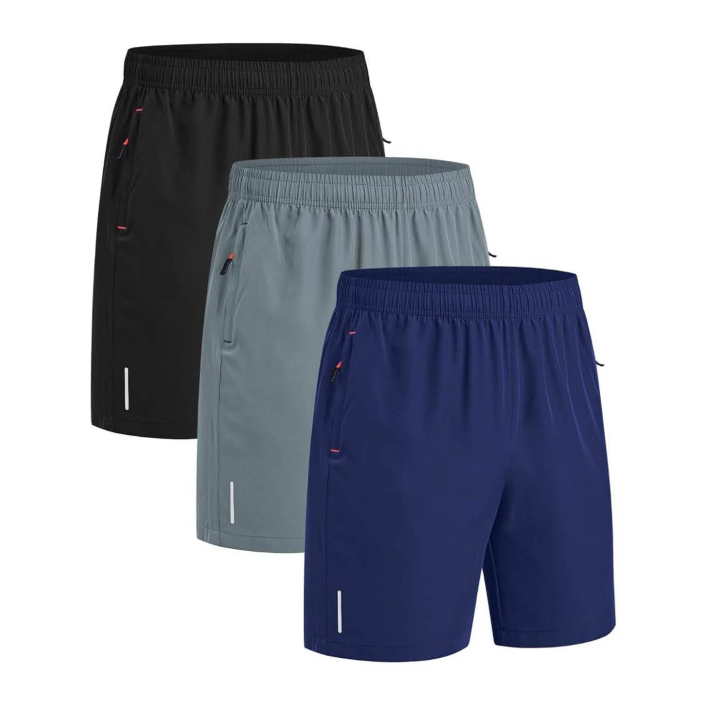 kuzwufs Sporthose 2XL Herren, 3er Pack, Kurz, mit Taschen, ideal für Fußball, Tennis, Basketball, Fitness und Freizeit.