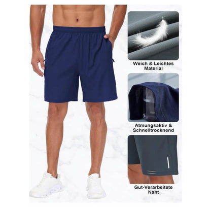 kuzwufs Sporthose 2XL Herren, 3er Pack, Kurz, mit Taschen, ideal für Fußball, Tennis, Basketball, Fitness und Freizeit.