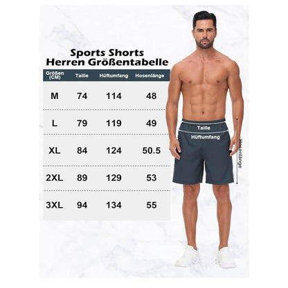 kuzwufs Sporthose 2XL Herren, 3er Pack, Kurz, mit Taschen, ideal für Fußball, Tennis, Basketball, Fitness und Freizeit.