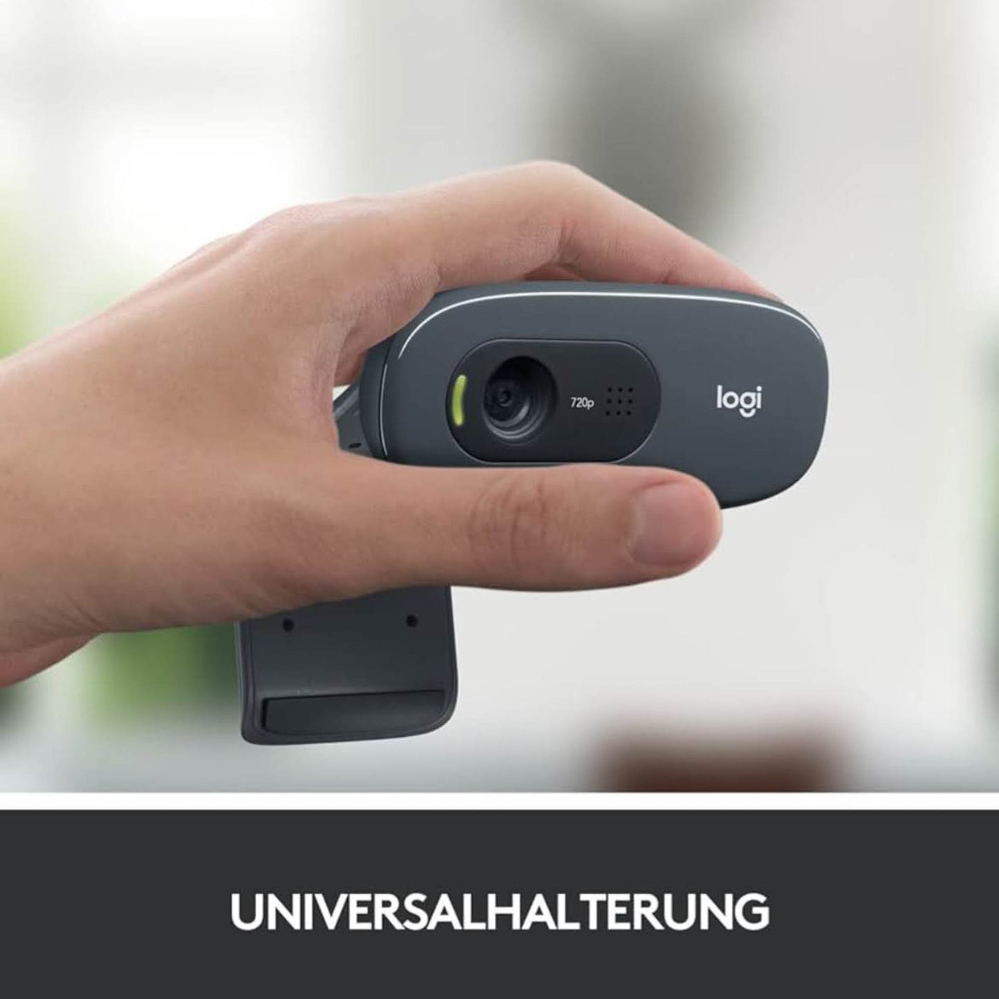 Logitech C270, Webcam, HD 720p, 60° Sichtfeld, USB, Rauschunterdrückung, fester Fokus, Belichtungskorrektur, universal.