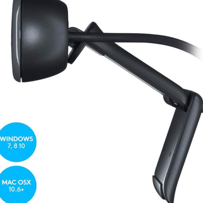 Logitech C270, Webcam, HD 720p, 60° Sichtfeld, USB, Rauschunterdrückung, fester Fokus, Belichtungskorrektur, universal.