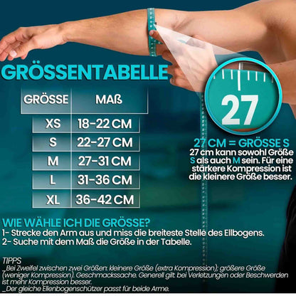 NativoDex Ellenbogenbandage, Kompressionsbandage, für Tennisarm, Golferarm, Sehnenentzündung, Arthrose, Sport - Grün, M