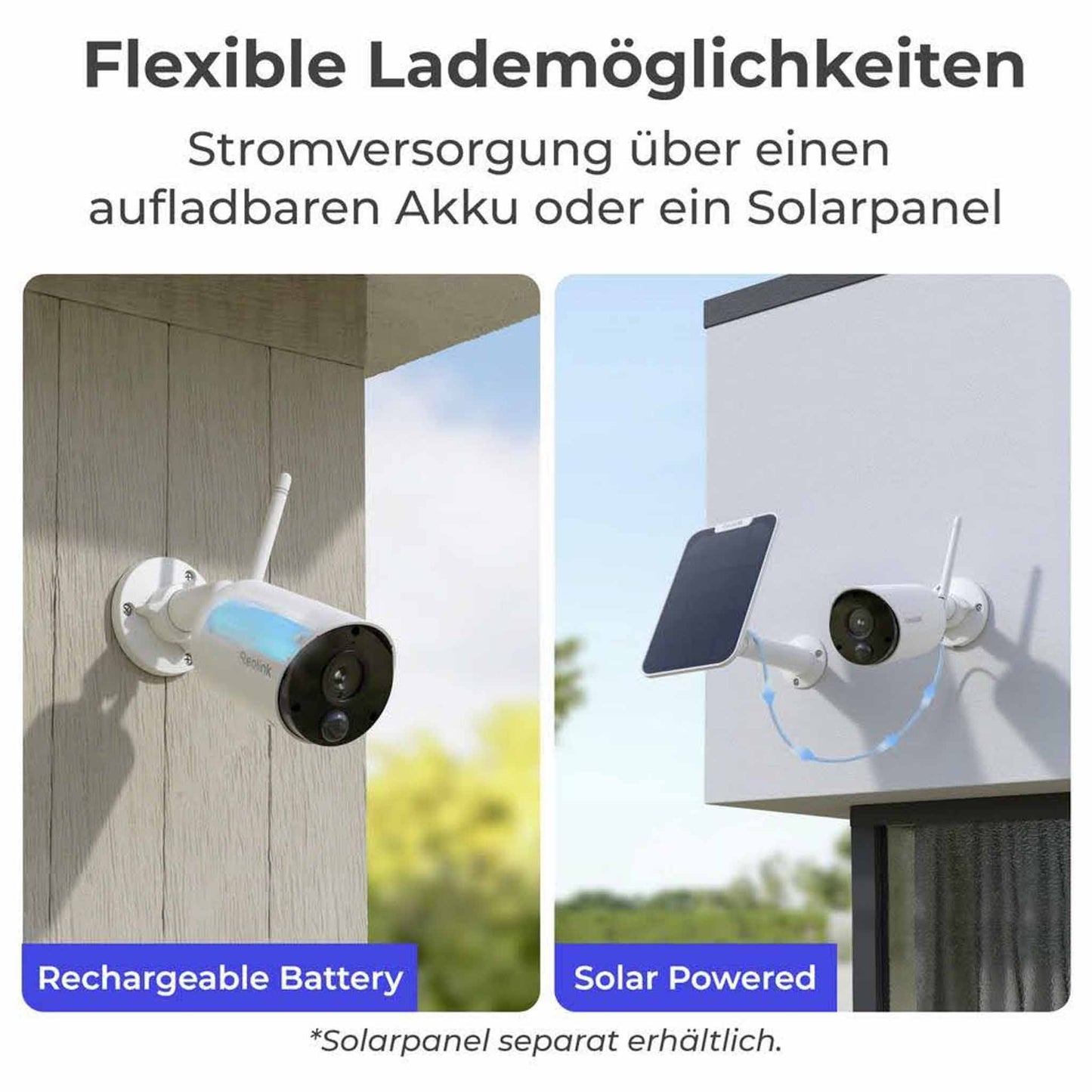 Reolink Argus B320 WLAN IP Kamera, 2304x1296 Pixel, HD-Video, kabellos, Nachtsicht, Bewegungserkennung, wetterfest.