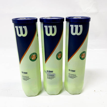 Wilson Roland Garros All Court, Unisex, Tennisbälle, 3x4er Pack, vielseitig, ideal für alle Plätze, optimale Spielkontrolle.
