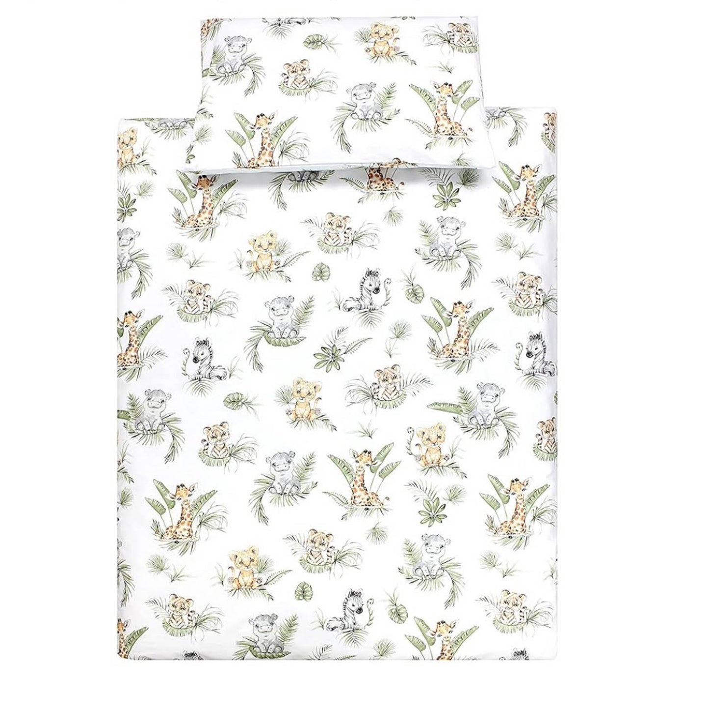 TupTam Kinder Bettwäsche Set 2-TLG, Safari Löwe Braun Grün, Bettbezug 135x100 cm, Kissenbezug 40x60 cm, für Jungen und Mädchen.