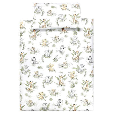 TupTam Kinder Bettwäsche Set 2-TLG, Safari Löwe Braun Grün, Bettbezug 135x100 cm, Kissenbezug 40x60 cm, für Jungen und Mädchen.