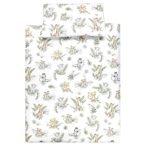 TupTam Kinder Bettwäsche Set 2-TLG, Safari Löwe Braun Grün, Bettbezug 135x100 cm, Kissenbezug 40x60 cm, für Jungen und Mädchen.