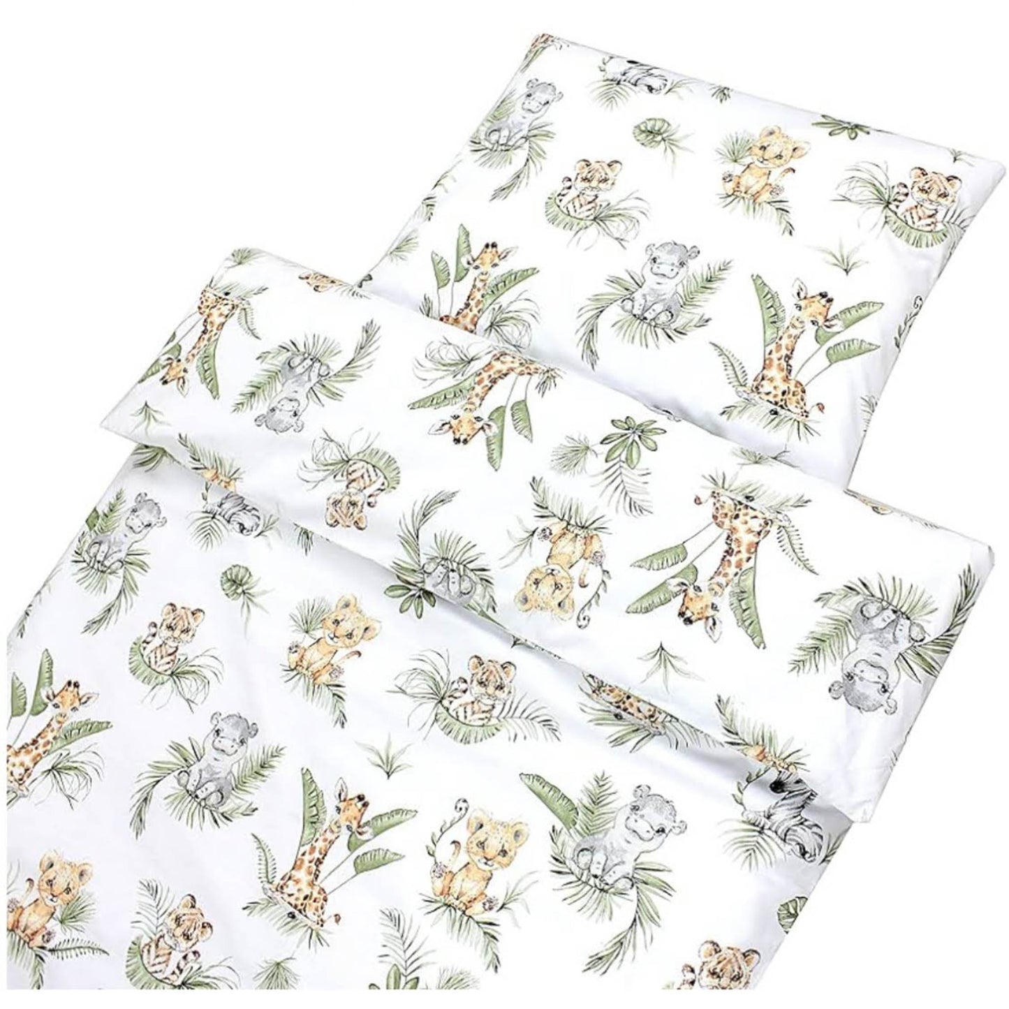 TupTam Kinder Bettwäsche Set 2-TLG, Safari Löwe Braun Grün, Bettbezug 135x100 cm, Kissenbezug 40x60 cm, für Jungen und Mädchen.