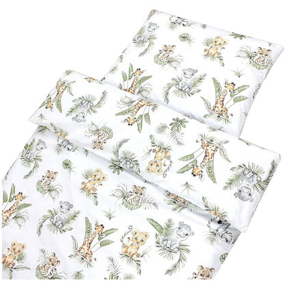 TupTam Kinder Bettwäsche Set 2-TLG, Safari Löwe Braun Grün, Bettbezug 135x100 cm, Kissenbezug 40x60 cm, für Jungen und Mädchen.