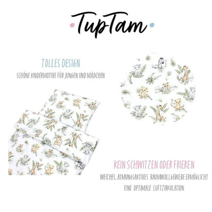 TupTam Kinder Bettwäsche Set 2-TLG, Safari Löwe Braun Grün, Bettbezug 135x100 cm, Kissenbezug 40x60 cm, für Jungen und Mädchen.