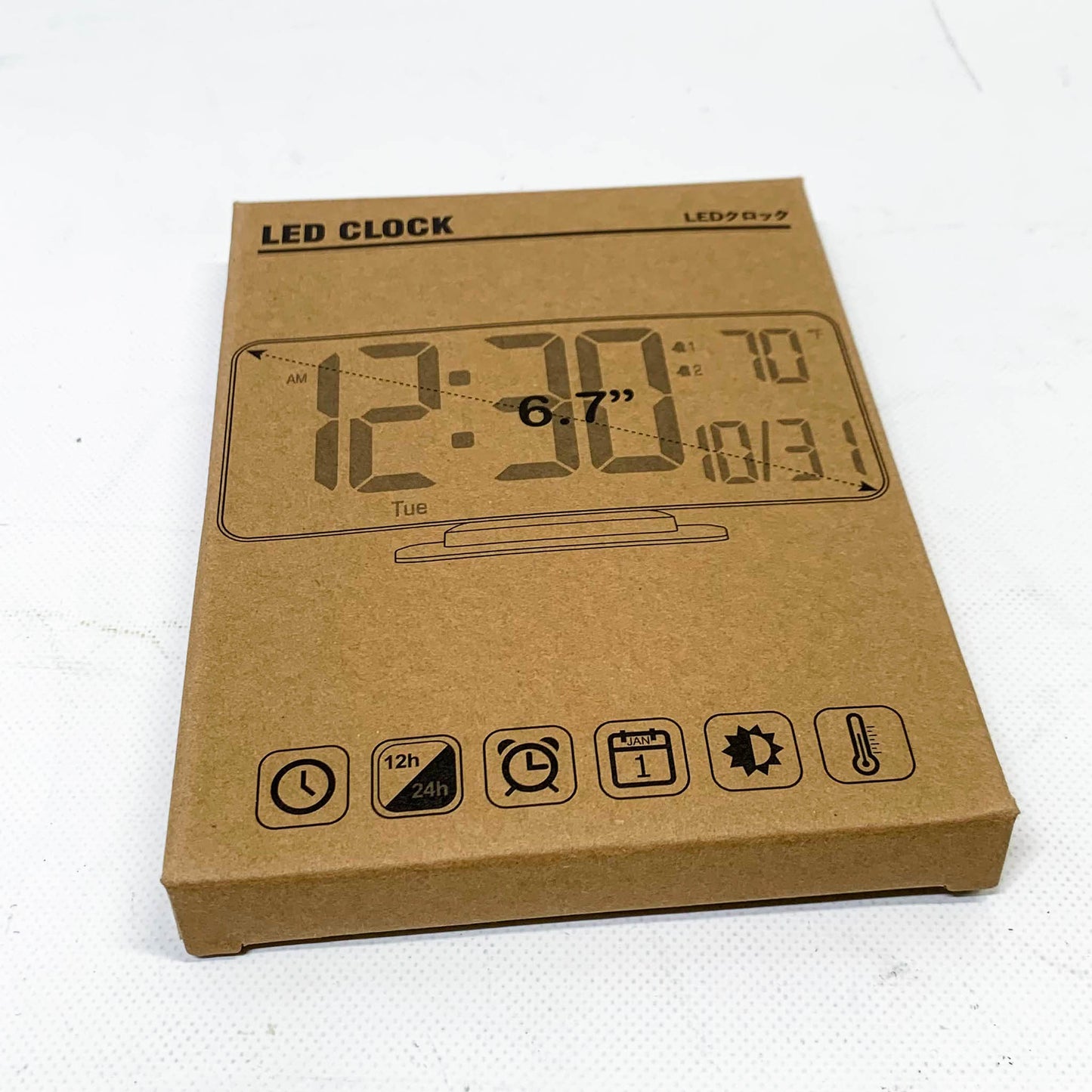 KOSUMOSU Wecker, Modell: KSM-17, Produkttyp: LED-Spiegeluhr, Merkmale: 17 cm, Doppelwecker, Anzeige für Sekunden, Datum, Woche, 12/24 Stunden, dimmbar, Temperaturanzeige – ideal für Schlafzimmer und Wohnzimmer.