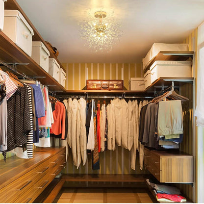 Rayofly Moderne Kristall Deckenleuchte, 8-flammig, dimmbar, gold, für Wohnzimmer, Schlafzimmer, Esszimmer, Küche, Flur