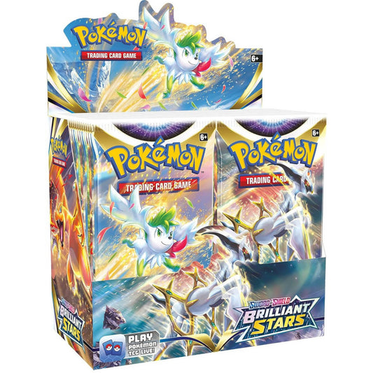 POKEMON Sword & Shield Brilliant Stars Display, 36 Boostertüten, 10 Karten pro Tüte, Sammelkarten, strategisches Gameplay
