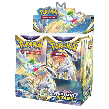 POKEMON Sword & Shield Brilliant Stars Display, 36 Boostertüten, 10 Karten pro Tüte, Sammelkarten, strategisches Gameplay
