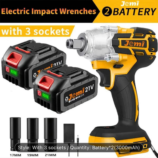 Jemi Tool 3-in-1 Akku-Schlagschrauber, 21V, 3,0AH, 3 Aufsätze, max. 4000 U/min, variable Drehzahl, inkl. 2 Akkus.