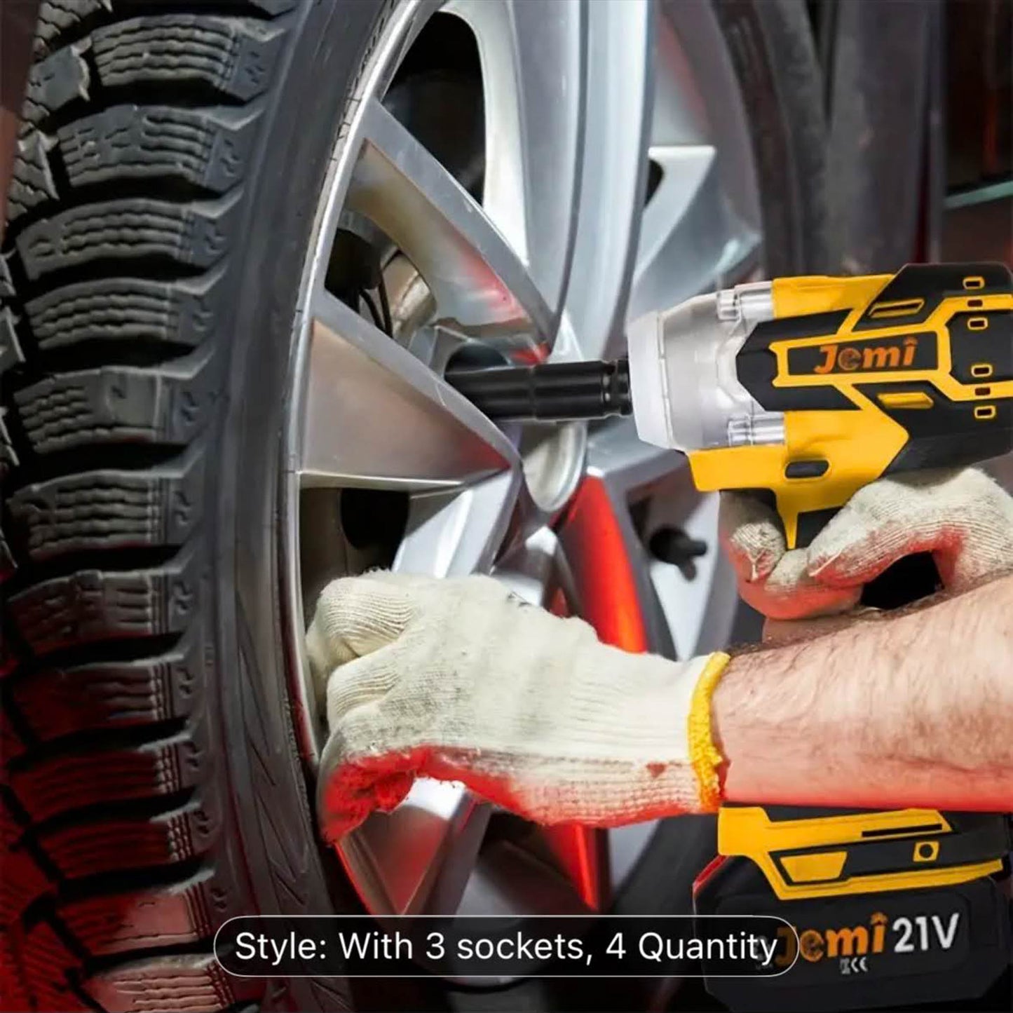 Jemi Tool 3-in-1 Akku-Schlagschrauber, 21V, 3,0AH, 3 Aufsätze, max. 4000 U/min, variable Drehzahl, inkl. 2 Akkus.