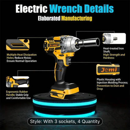 Jemi Tool 3-in-1 Akku-Schlagschrauber, 21V, 3,0AH, 3 Aufsätze, max. 4000 U/min, variable Drehzahl, inkl. 2 Akkus.
