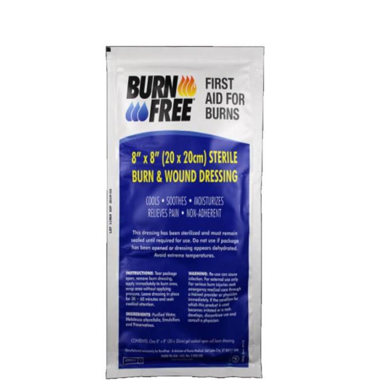 Burnfree Wundauflage 20x20cm, steril, Gel, schmerzlindern, kühlend, ideal für Verbrennungen und Hautverletzungen.