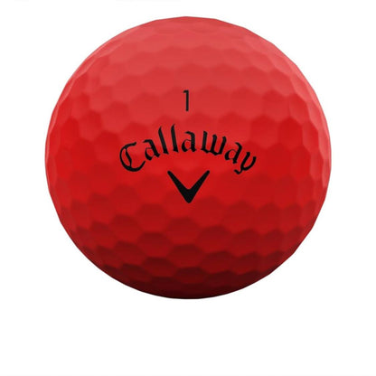 Callaway SUPERSOFT 2025 Golfbälle, rot, weich, langlebig, hohe Sichtbarkeit, ideal für Anfänger und Freizeitspieler.