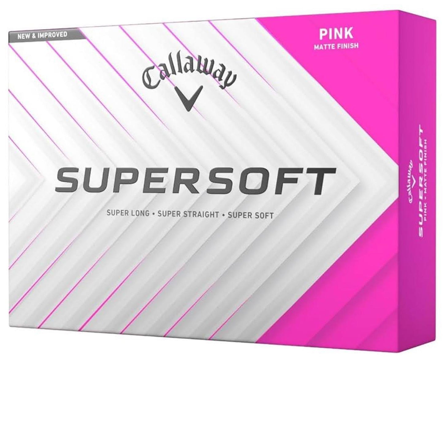 Callaway Golf Supersoft, Golfball, pink, weiche Oberfläche, hohe Distanz, ideal für Anfänger und Freizeitspieler.