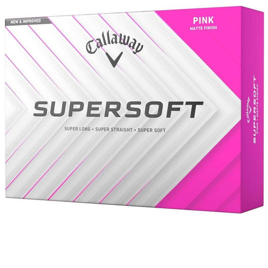 Callaway Golf Supersoft, Golfball, pink, weiche Oberfläche, hohe Distanz, ideal für Anfänger und Freizeitspieler.