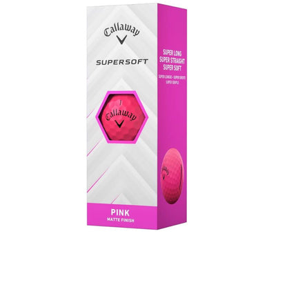 Callaway Golf Supersoft, Golfball, pink, weiche Oberfläche, hohe Distanz, ideal für Anfänger und Freizeitspieler.