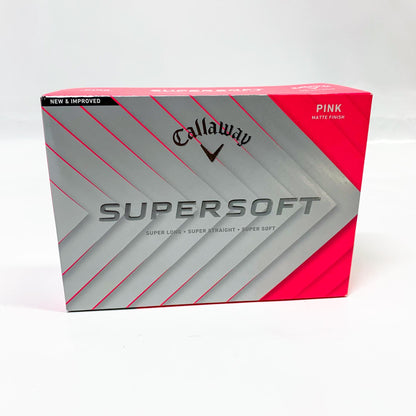 Callaway Golf Supersoft, Golfball, pink, weiche Oberfläche, hohe Distanz, ideal für Anfänger und Freizeitspieler.