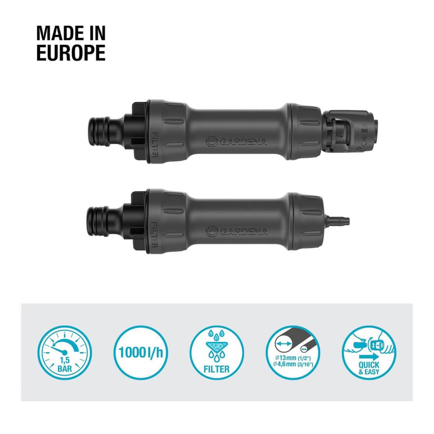 Gardena Micro-Drip-System 1000: Basisgerät, automatisches Bewässerungssystem, Druckreduktion, Wasserfilterung, einfache Verbindungstechnik.