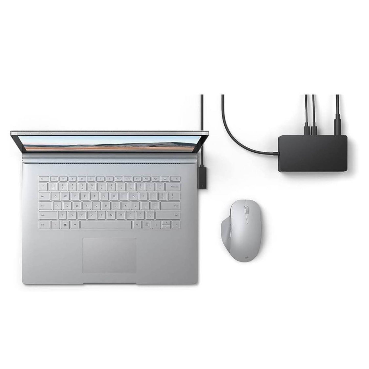 Microsoft Surface Dock 2, Dockingstation, USB-C, Schwarz, vielseitige Anschlussmöglichkeiten, ideal für Homeoffice und Büro.