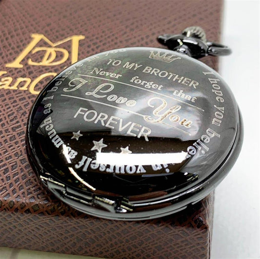 ManChDa pocket watch with engraving customizable vintage pocket watches with chain for men brother gift birthday gift beautiful gifts for the family